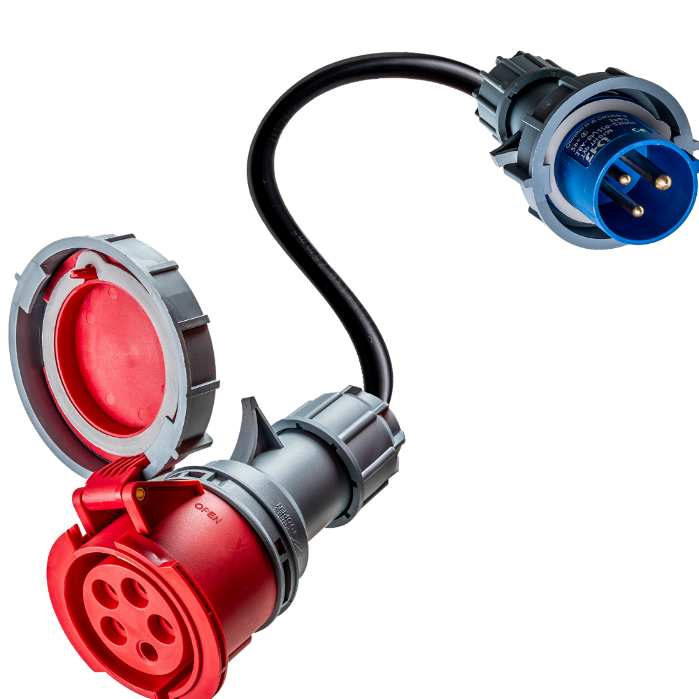 16A 5-polig auf 16A 3-polig CEE-Adapter