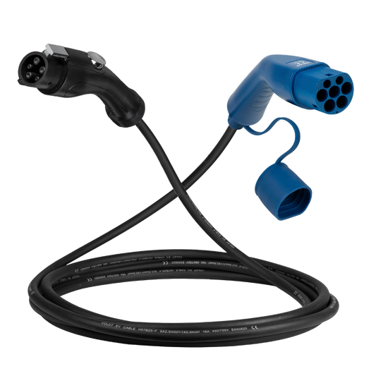 Typ 1 - Typ 2 | 1 Phase | 32a | 7,4kW Ladekabel