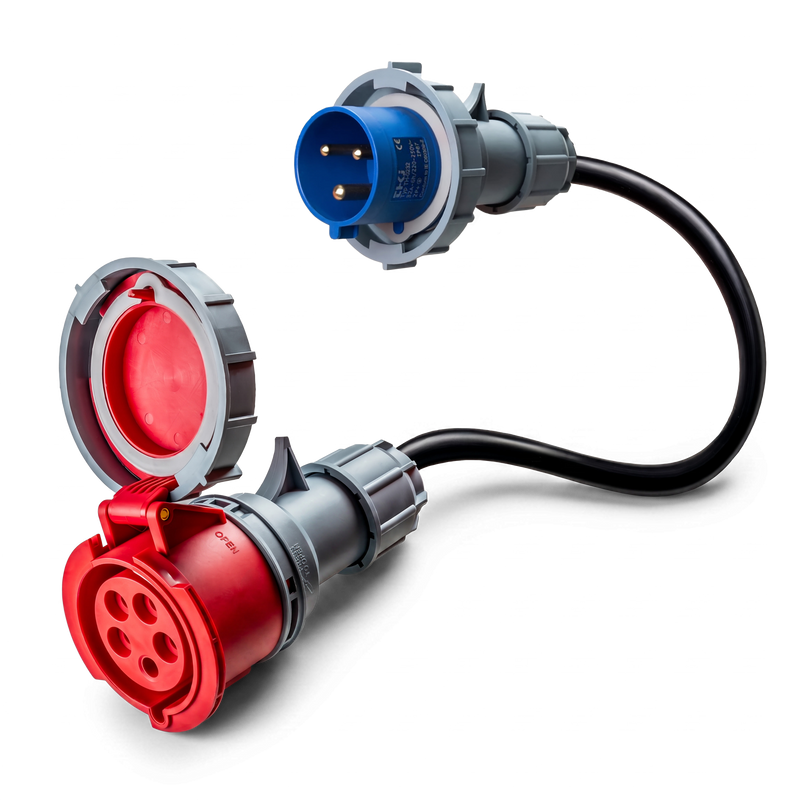 32A 5-poliges CEE auf 32A 3-poliges CEE Adapter
