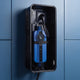 Blue Voldt® portable charger stored inside a wall-mounted lockable cable box