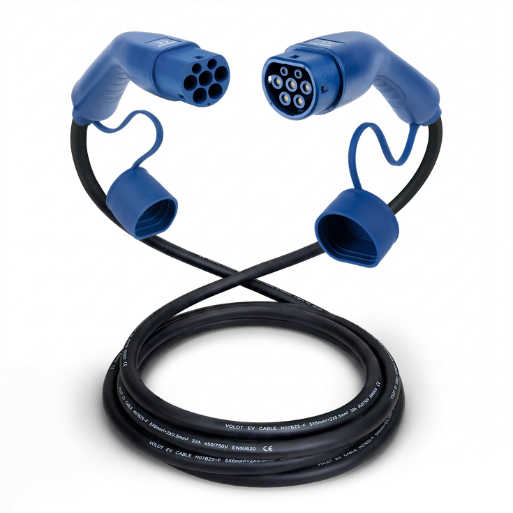 Typ 2 | 1 Phase | 32A | 7,4 kW Ladekabel