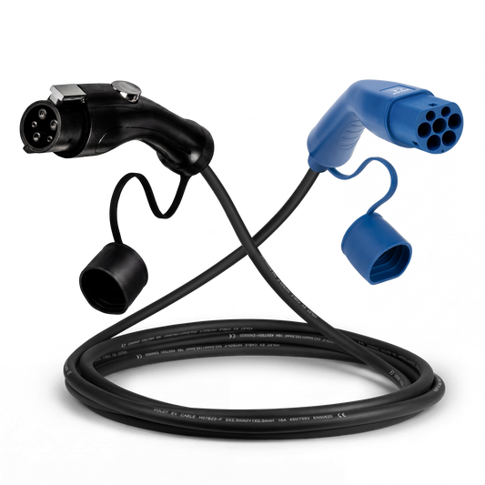 Typ 1 - Typ 2 | 1 Phase | 16A | 3,7kW Ladekabel
